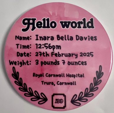Hello World - Baby Announcement Coaster